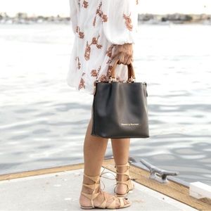 Dooney & Bourke Gray Leather City Barlow Satchel